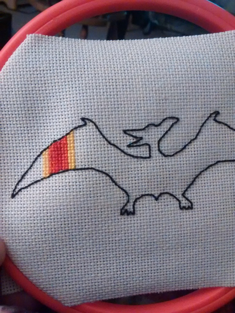 Here's my prototype. This one is going to be rainbow-filled, because pterodactyls love colors and also gayness. Don't believe me? Ok, find a pterodactyl who can tell you differently. Yeah, that's what I thought. 